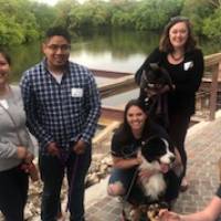 Posed picture of owners with dogs